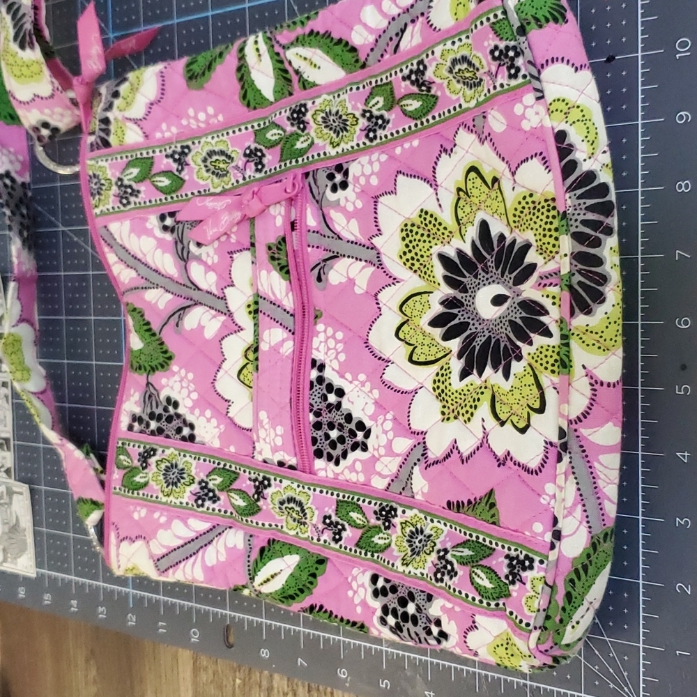 Vera Bradley pink floral cotton crossbody bag